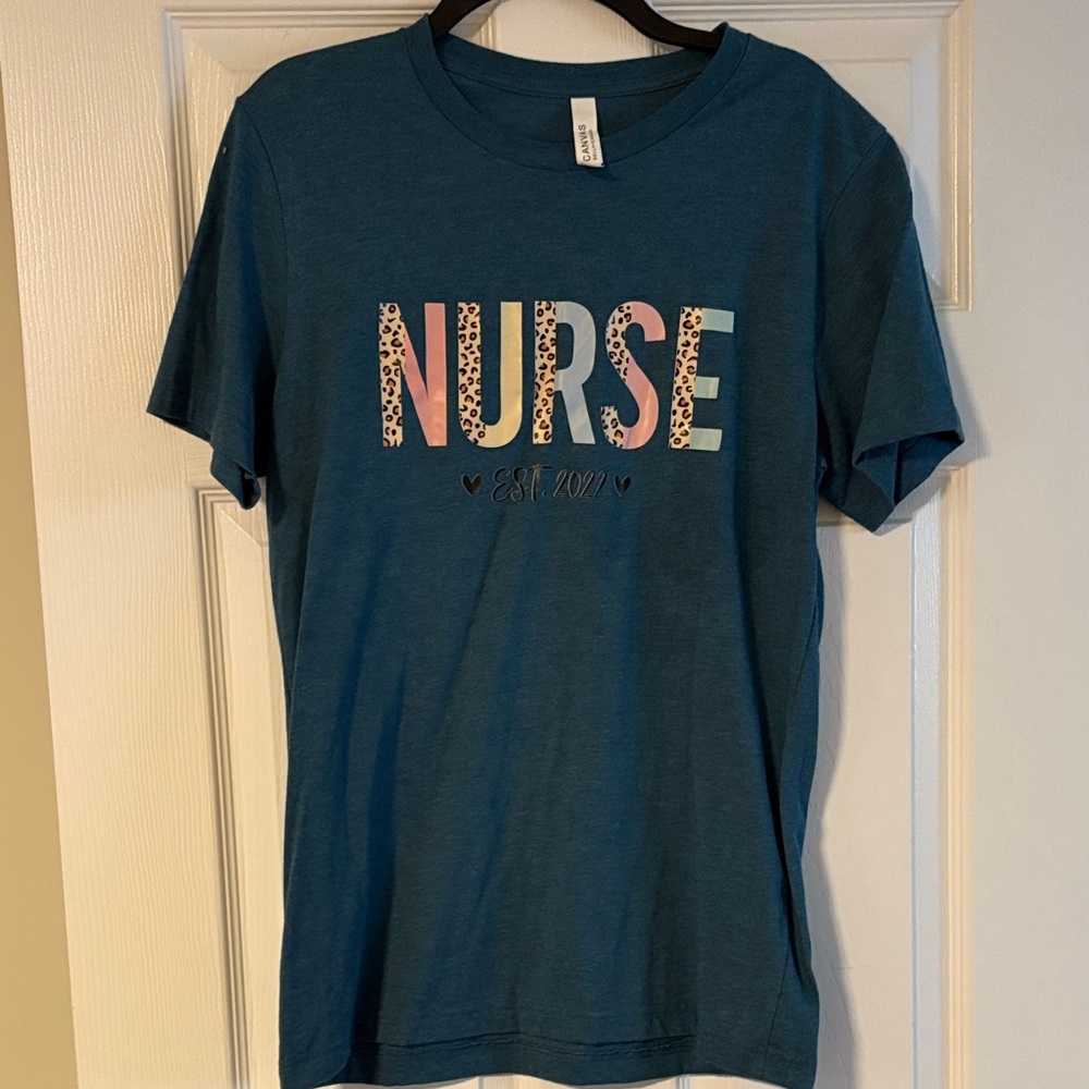 Blue 'Nurse' Graphic Tee Shirt